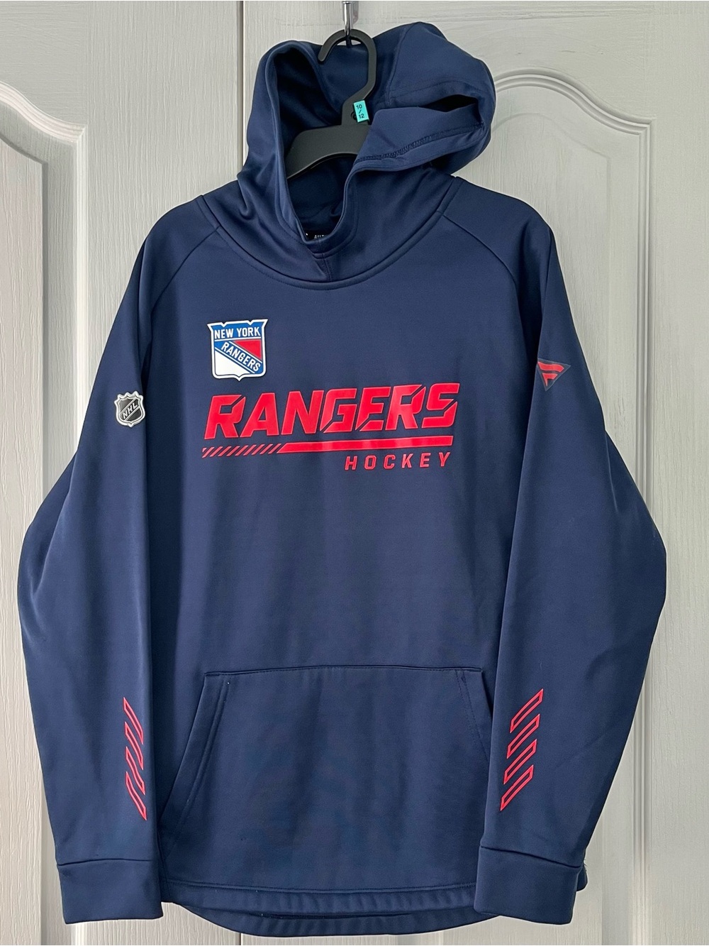 Youth NY Rangers Hockey Jersey Hoodie Blue Pullover Fanatics Authentic Pro 14/16